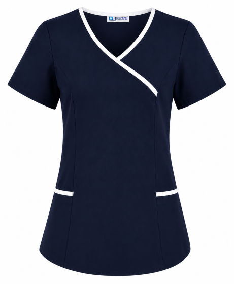 Chloe navy white